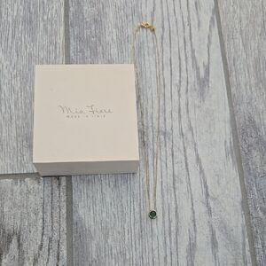 Mia Fiore Gold Necklace with Green Emerald Pendant